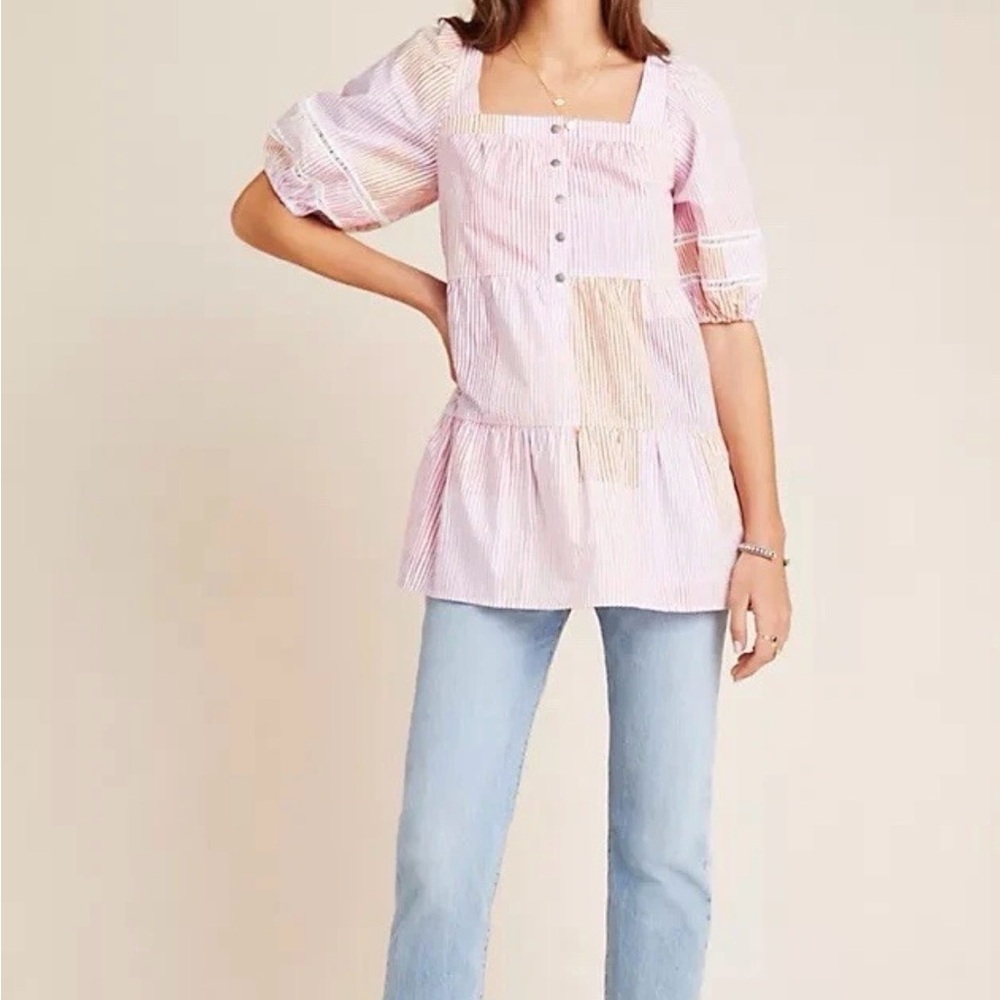 Anthropologie Maeve Gable Tiered Tunic‎ size XS
